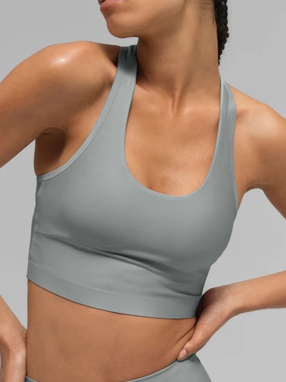 Alo Yoga Airlift Super Sleek Bra Tank in Lunar Grey